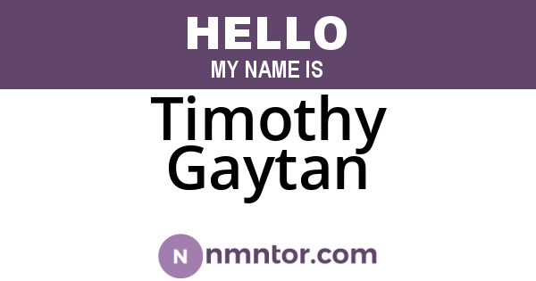 Timothy Gaytan