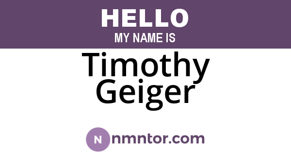 Timothy Geiger