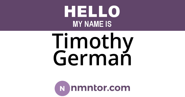 Timothy German