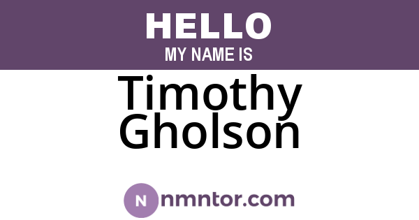 Timothy Gholson