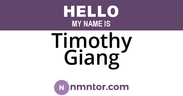 Timothy Giang