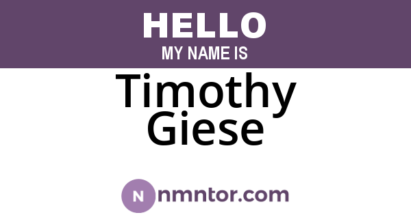 Timothy Giese