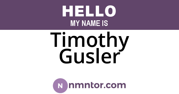 Timothy Gusler