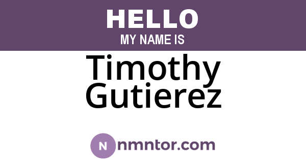 Timothy Gutierez