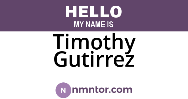Timothy Gutirrez