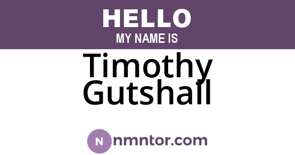 Timothy Gutshall