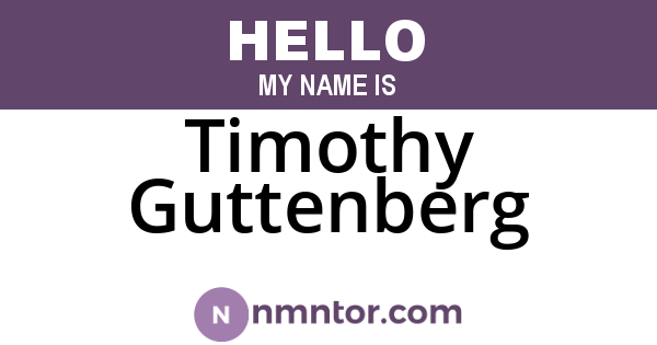 Timothy Guttenberg