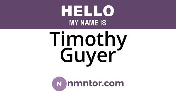 Timothy Guyer