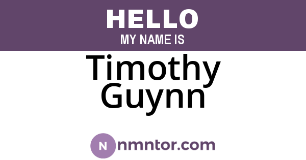 Timothy Guynn