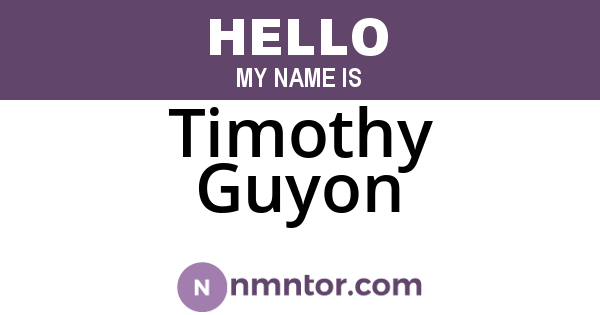 Timothy Guyon