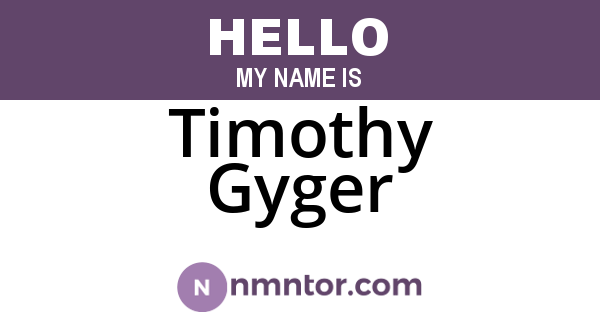 Timothy Gyger