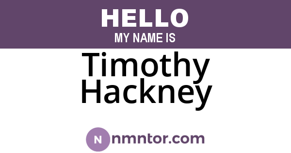 Timothy Hackney