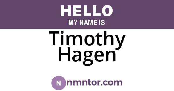 Timothy Hagen