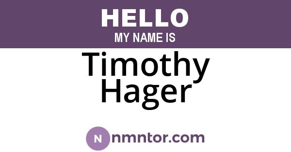 Timothy Hager