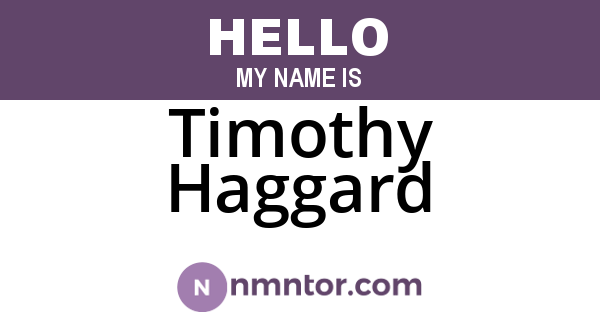 Timothy Haggard