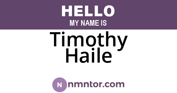 Timothy Haile
