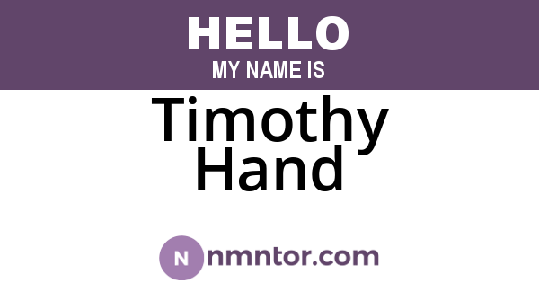 Timothy Hand
