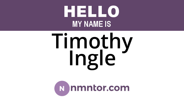 Timothy Ingle