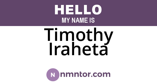 Timothy Iraheta