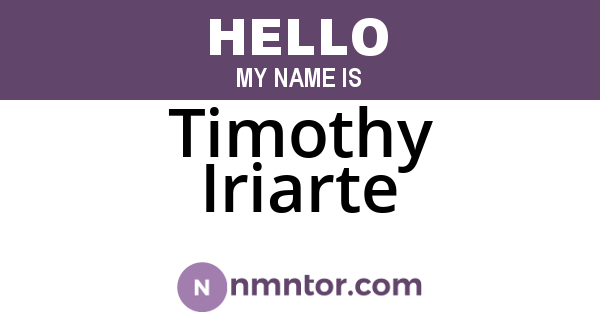 Timothy Iriarte