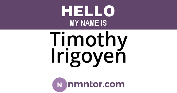 Timothy Irigoyen