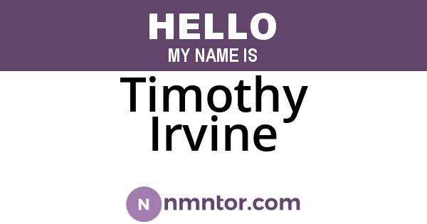 Timothy Irvine