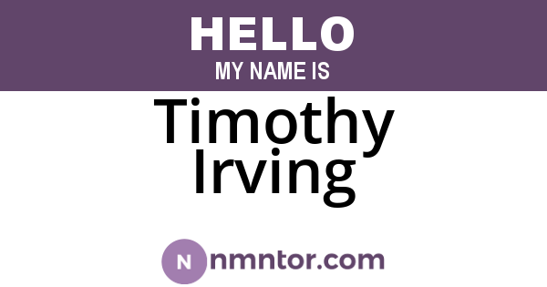 Timothy Irving