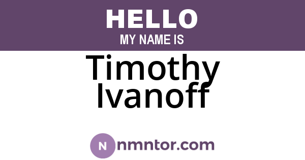 Timothy Ivanoff