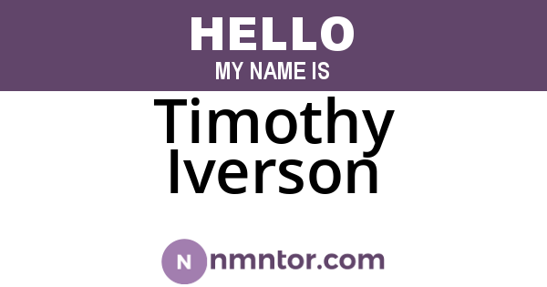 Timothy Iverson