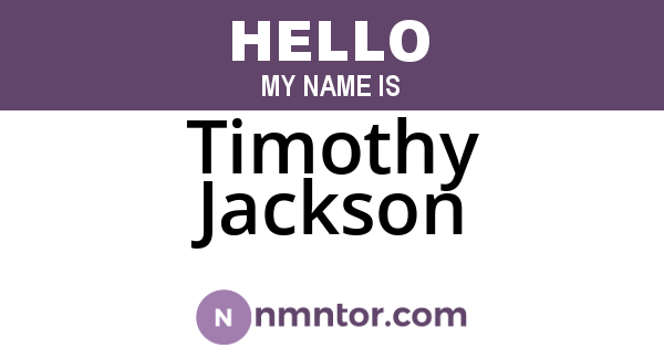 Timothy Jackson