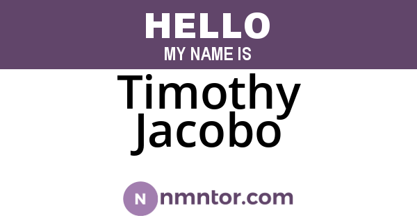 Timothy Jacobo