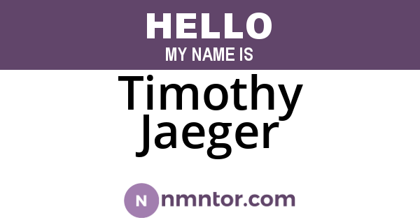 Timothy Jaeger