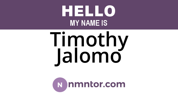 Timothy Jalomo