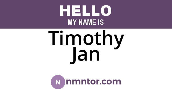 Timothy Jan