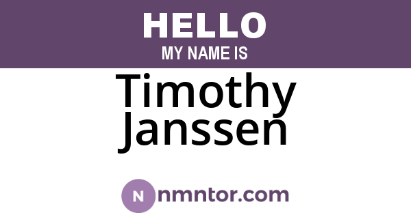 Timothy Janssen