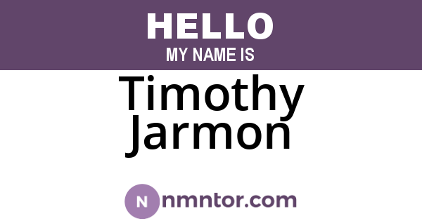Timothy Jarmon