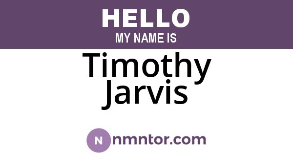 Timothy Jarvis