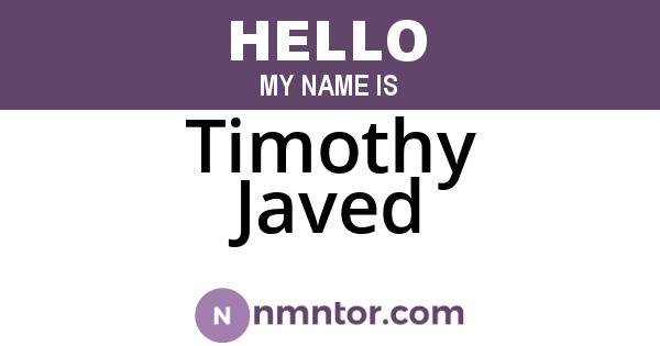 Timothy Javed