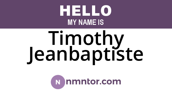 Timothy Jeanbaptiste