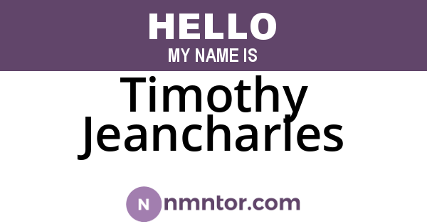 Timothy Jeancharles