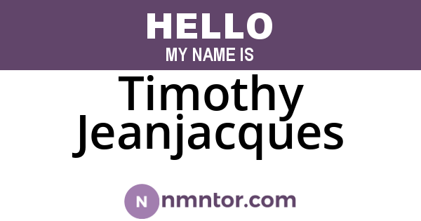 Timothy Jeanjacques