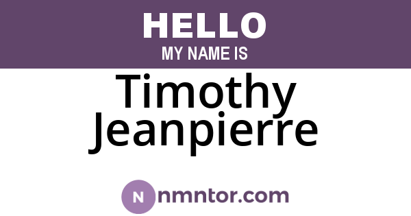 Timothy Jeanpierre