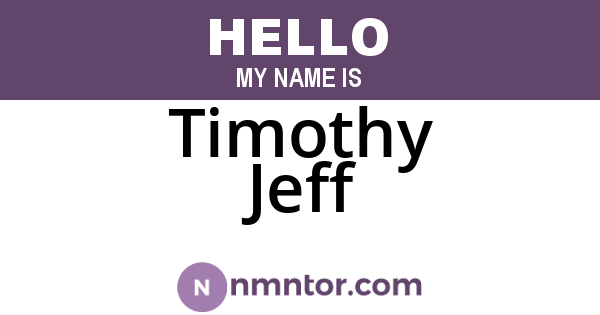 Timothy Jeff