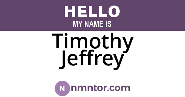 Timothy Jeffrey