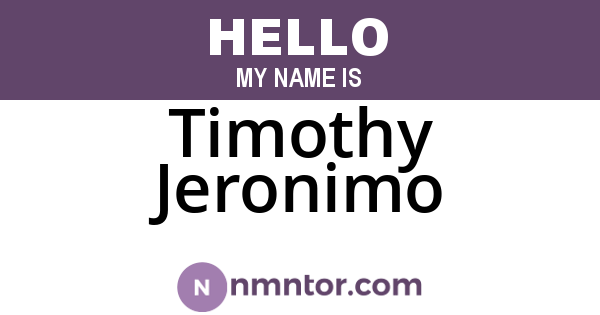 Timothy Jeronimo