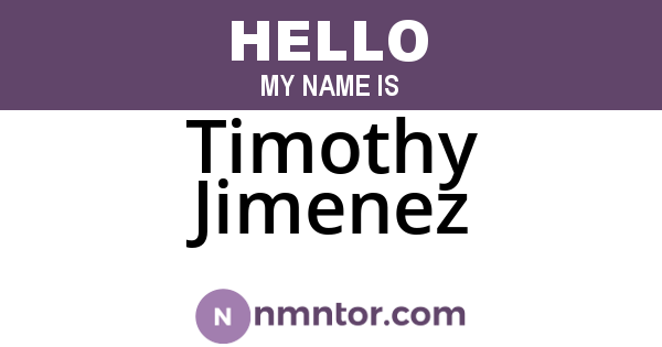 Timothy Jimenez