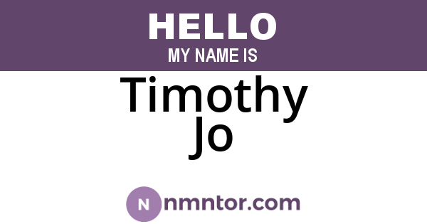 Timothy Jo
