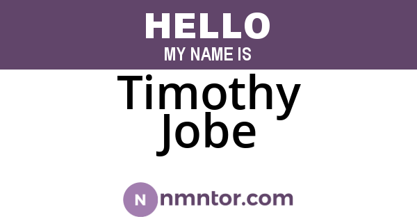 Timothy Jobe