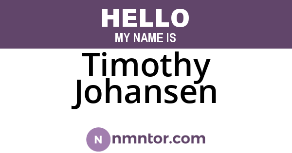 Timothy Johansen