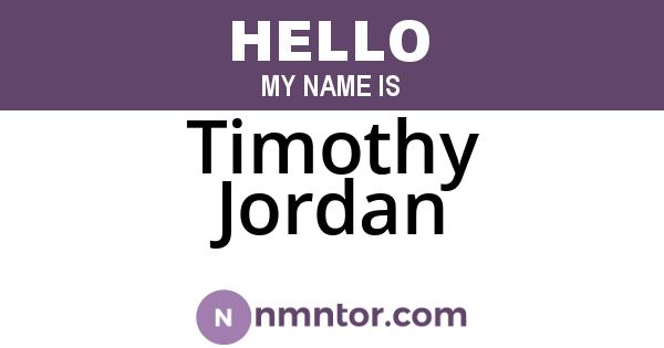 Timothy Jordan
